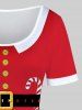 Robe de Noël Ligne A à Imprimé 3D de Grande Taille - Rouge 1X | US 14-16