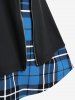 Plus Size Plaid Zipper Mini A Line Skirt -  
