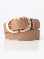 Ceinture Vintage Boucle en Métal en Cuir PU - café lumière 
