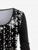 Ensemble à Imprimé Brillant 3D Flocon de Neige de Noël Grande Taille - Pourpre  
