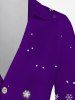 Christmas Snowflake Print Button Up Shirt and Skinny Leggings Plus Size Fall Outfit -  