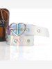 Laser Transparent Heart Ring Buckle Belt -  