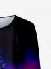 Robe T-shirt Ombre à Imprimé Sapin de Noël pour Enfants - Bleu 110