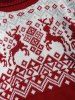 Turtleneck Elk Geometric Christmas Pullover Sweater -  