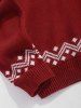 Turtleneck Elk Geometric Christmas Pullover Sweater -  