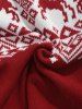 Turtleneck Elk Geometric Christmas Pullover Sweater -  