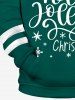 Sweat à Capuche de Noël Graphique de Grande Taille avec Poche Kangourou - Vert profond 5XL