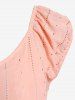 Plus Size Broderie Anglaise Cape Sleeve T-shirt -  