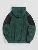PARIS Embroidered Fuzzy Faux Fur Hoodie -  