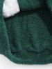 PARIS Embroidered Fuzzy Faux Fur Hoodie -  