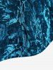 Top Haut Bas Gothique Découpé Zippé en Velours à Bretelle en Cage - Bleu 1X | US 14-16