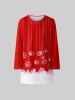Mini Robe de Chemise de Noël à Imprimé Flocon de Neige et Boule pour Filles - Rouge 140