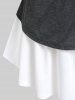 Plus Size Lace Up Cold Shoulder 2 in 1 T-shirt -  