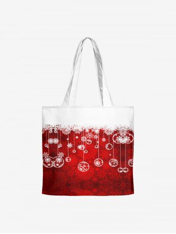 Christmas Snowflake Canvas Tote Bag - RED
