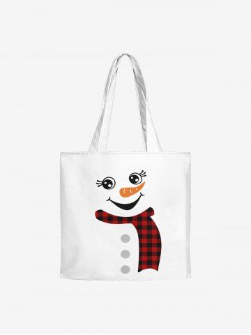 Christmas Snowman Canvas Tote Bag