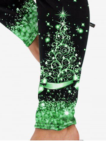 Plus Size 3D Sparkles Glitters Bowknot Printed Skinny Leggings