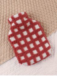 Plaid Cloth Cover and Water-filled Hot Water Bottle Set -  