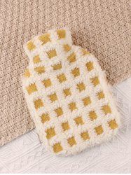Plaid Cloth Cover and Water-filled Hot Water Bottle Set -  