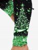 Plus Size 3D Sparkles Glitters Bowknot Printed Skinny Leggings -  