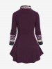 Haut Tricoté Jacquard Manches Longues à Col Bénitier Grande Taille - Concorde 2x | US 18-20