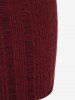 Robe Moulante à Capuche Bicolore Drapée en Avant Grande Taille - Rouge foncé 1X | US 14-16