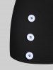 Ensemble de Camisole Boutonnée de Grande Taille et de Haut Court Torsadé - Noir M | US 10
