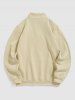 Quarter Zip ALASKA Graphic Fleece Thermal Lined Front Pocket Vintage Pullover Sweatshirt -  