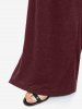 Plus Size Wide Leg Pull On Pants with Pockets -  