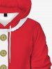 Mens Christmas 3D Print Front Pocket Flocking Lined Hoodie -  