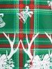 Plus Size Christmas Plaid Tinkle Bell Long Sleeve Tee -  