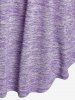 T-shirt Teinté Grande Taille à Col Carré - Violet clair 3X
