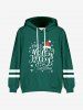 Kids Christmas Graphic Front Pocket Striped Detail Hoodie -  