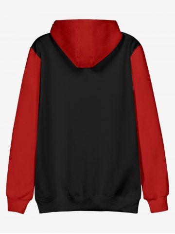 Plus Size Christmas Hat Letters Printed Front Pocket Pullover Hoodie