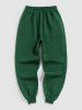 C'EST LA VIE PARIS Letter Printed Drawstring Fleece-lined Sports Jogger Pants -  