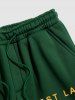 C'EST LA VIE PARIS Letter Printed Drawstring Fleece-lined Sports Jogger Pants -  