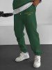 C'EST LA VIE PARIS Letter Printed Drawstring Fleece-lined Sports Jogger Pants -  