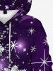 Mens Christmas Snowflake Snowman Print Front Pocket Fleece Lining Hoodie -  
