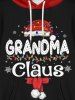 Plus Size Christmas Hat Letters Printed Front Pocket Pullover Hoodie -  