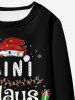 Sweat-shirt à Imprimé Lettre et Chapeau de Noël pour Enfants - Noir 100