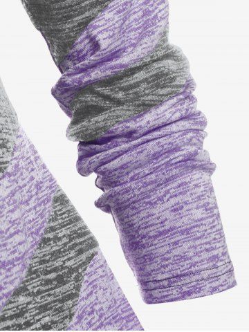 Plus Size Hooded Space Dye Colorblock Tee