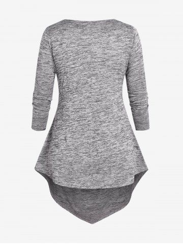Plus Size Crisscross Cowl Front 2 in 1 Irregular T-shirt
