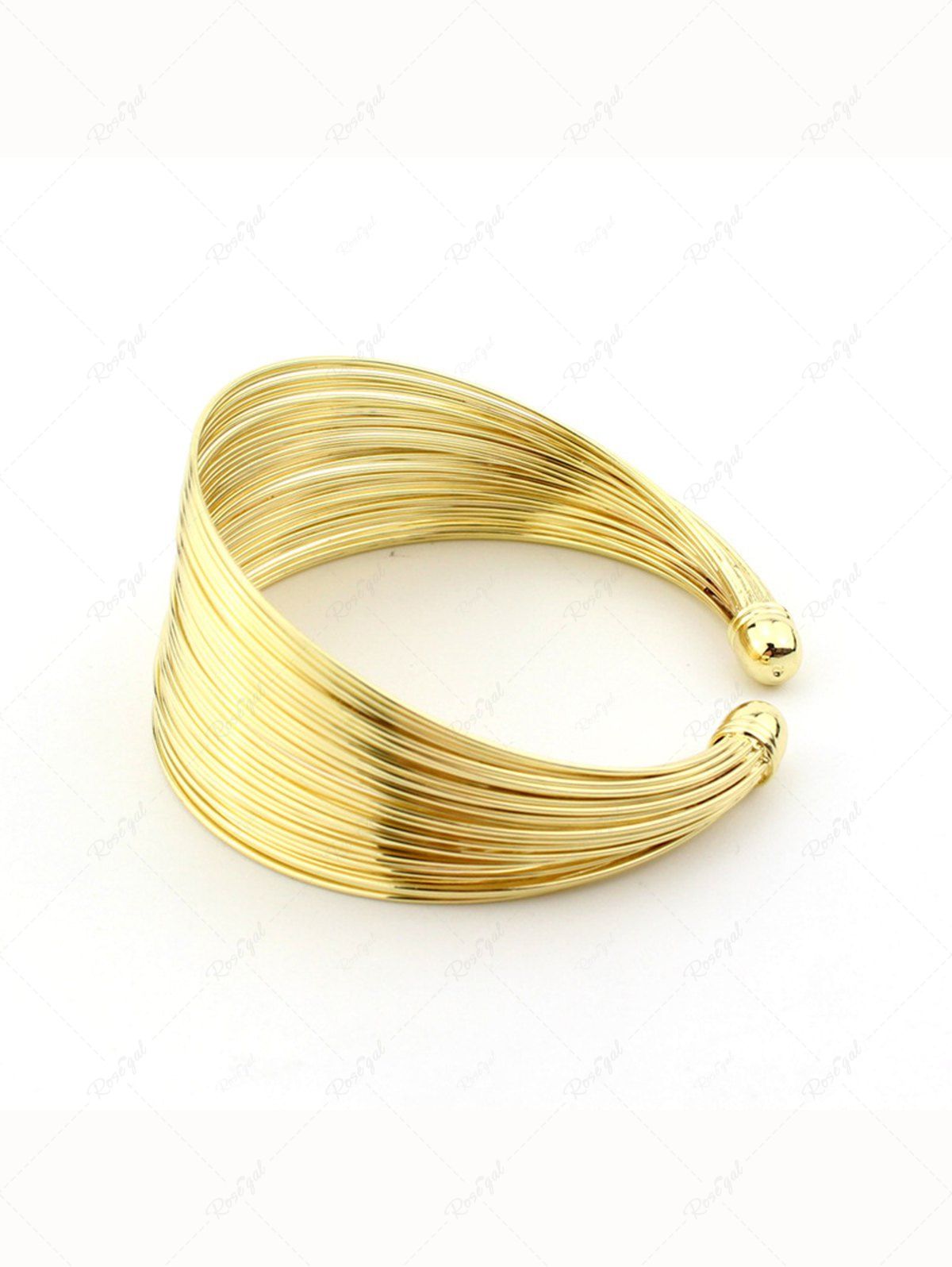 Bracelet Manchette Large Multi-Couches Style Ouvert d'or 
