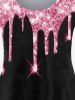 3D Sparkles Paint Drop Blobs Printed Tee and Leggings Plus Size Outfit -  