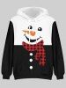 Couples Christmas Snowman Printed Plaid Women Tee and Men Pullover Hoodie Matching Outfit -  
