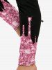 Plus Size 3D Sparkles Paint Drop Blobs Printed Skinny Leggings -  