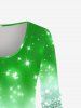 T-shirt de Noël à Imprimé Brillant de Grande Taille - Vert 2x | US 18-20