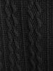 Plus Size Convertible Neck Cable Knit Panel Slit Top -  