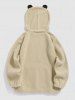 Cartoon Bear Shape Faux Sherpa Fuzzy Hoodie -  