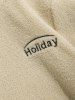 Cartoon Bear Shape Faux Sherpa Fuzzy Hoodie -  