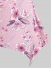 Plus Size & Curve Floral Print Lace Panel Asymmetric 2 in 1 Top -  
